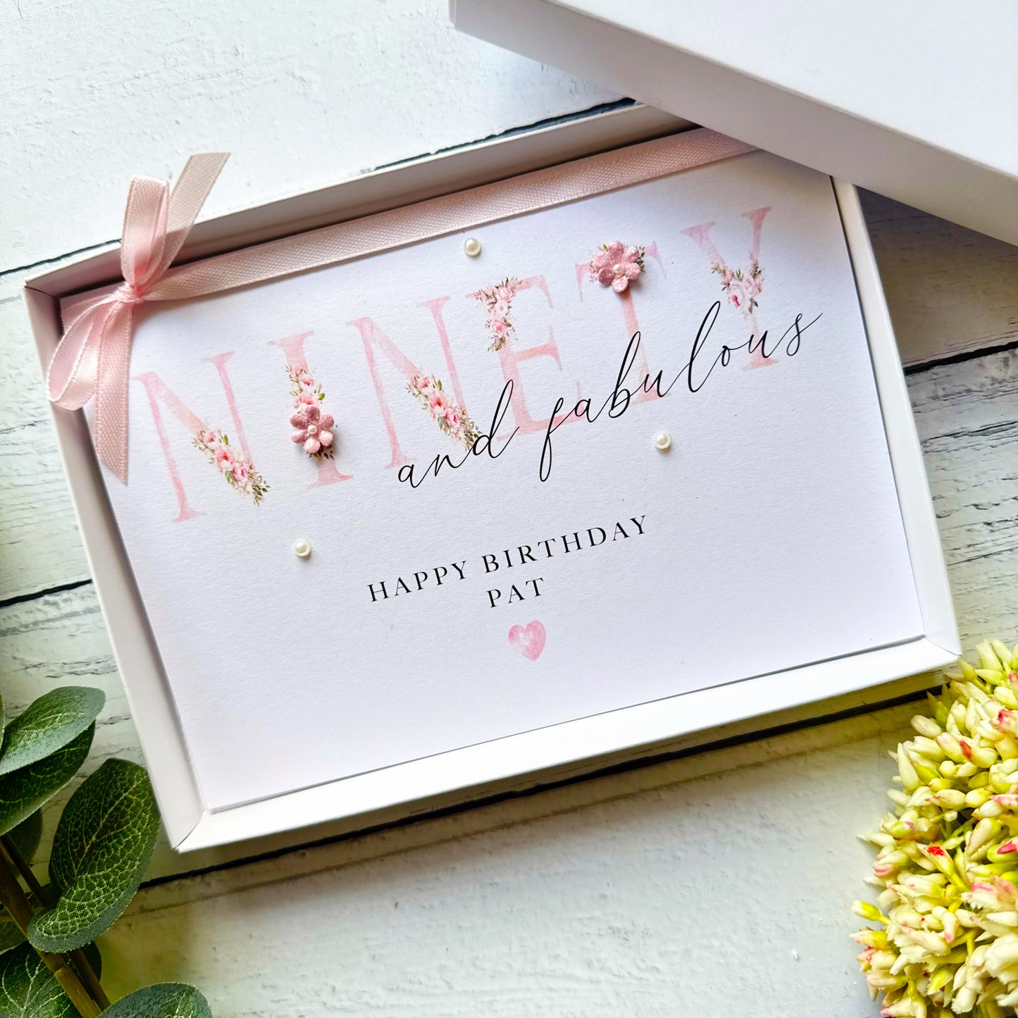 Ninety and Fabulous: Handmade Floral Birthday Card