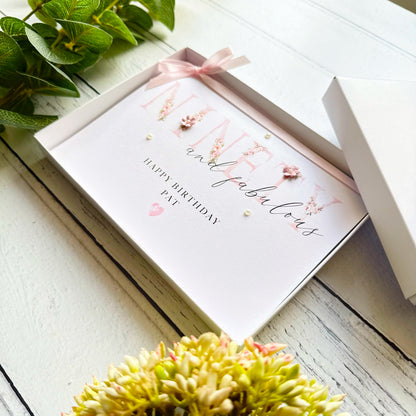 Ninety and Fabulous: Handmade Floral Birthday Card