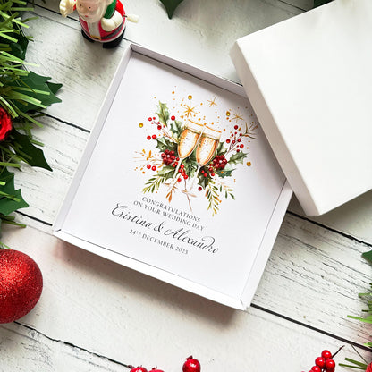 Christmas Wedding Card, Personalised