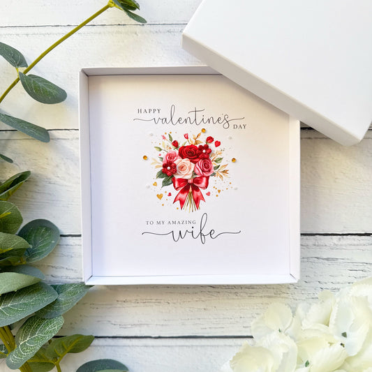 Beautiful Bouquet Personalised Valentines Day Card