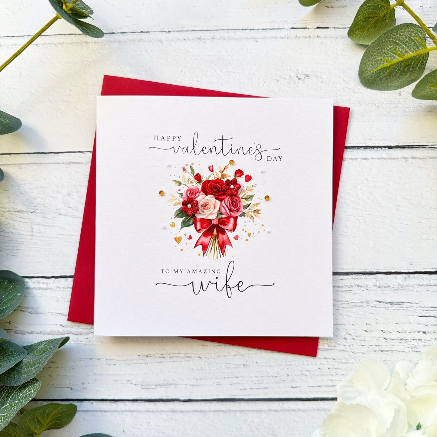 Beautiful Bouquet Personalised Valentines Day Card