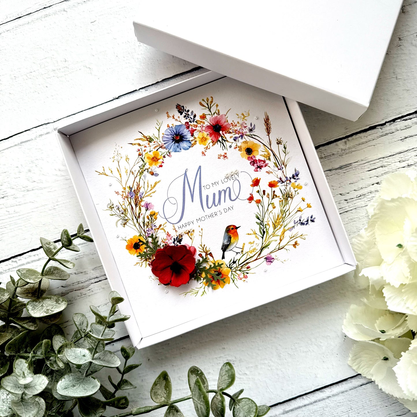 Personalised Floral Mother's Day Card - Poppy Design