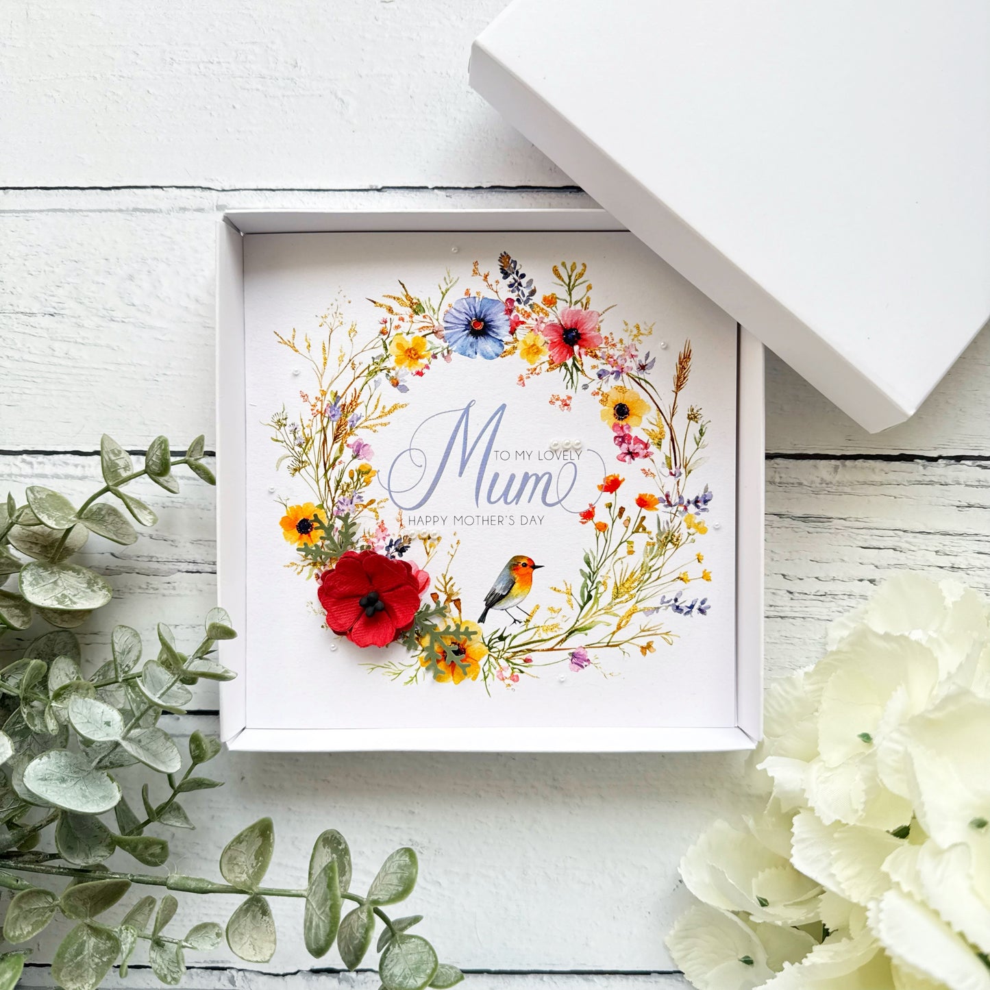 Personalised Floral Mother's Day Card - Poppy Design