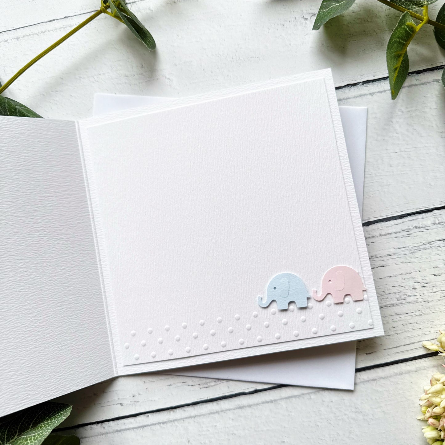 Personalised Handmade Elephant New Baby Twins