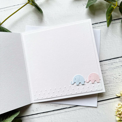 Personalised Handmade Elephant New Baby Twins