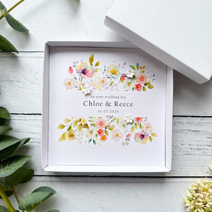 Handmade Wedding Card - Pretty Pansy Frame Design