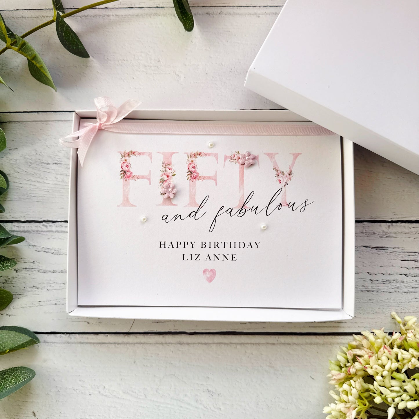 Fifty and Fabulous: Handmade Floral Birthday Card