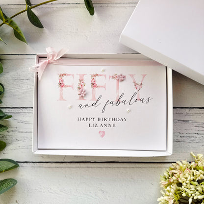 Fifty and Fabulous: Handmade Floral Birthday Card