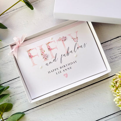 Fifty and Fabulous: Handmade Floral Birthday Card