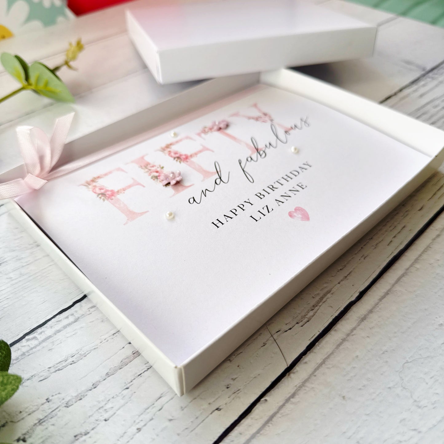 Fifty and Fabulous: Handmade Floral Birthday Card