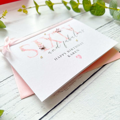Sixty and Fabulous: Handmade Floral Birthday Card