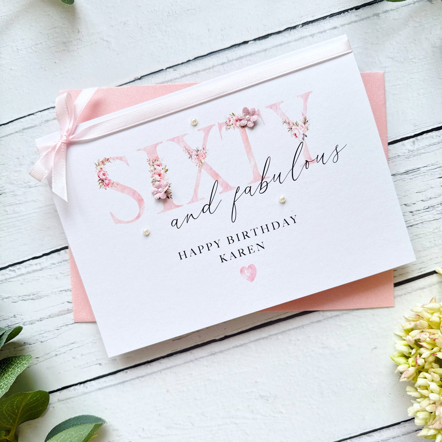 Sixty and Fabulous: Handmade Floral Birthday Card