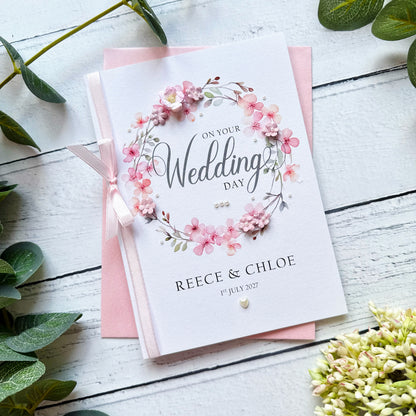 Cherry Blossom Personalised Wedding Card