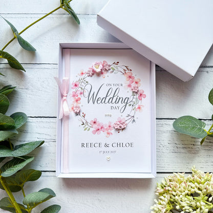 Cherry Blossom Personalised Wedding Card