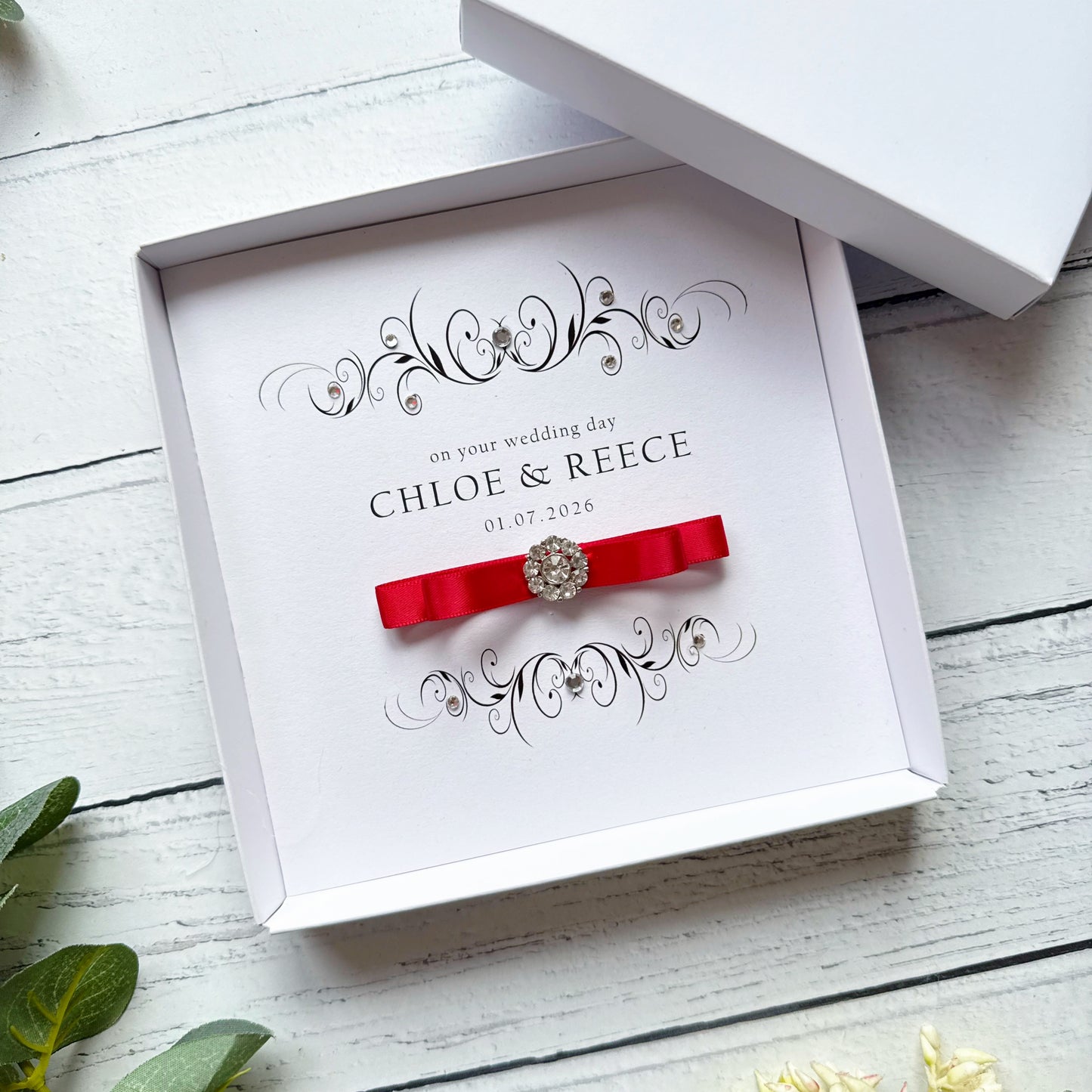 Personalised Wedding Card - Choice of Ribbon