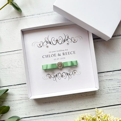 Personalised Wedding Card - Choice of Ribbon