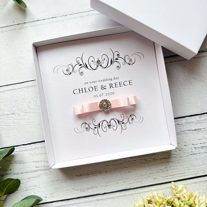 Personalised Wedding Card - Choice of Ribbon
