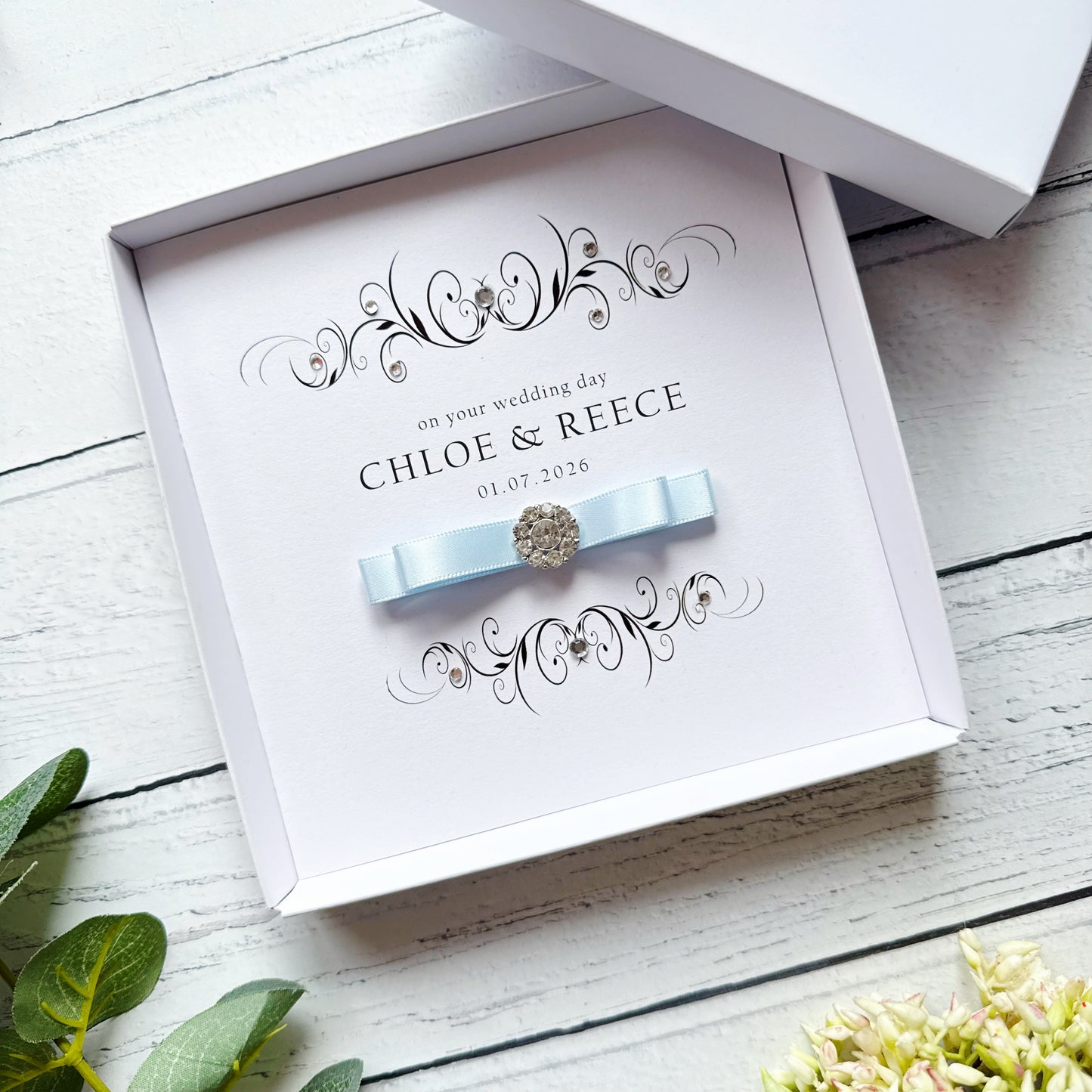 Personalised Wedding Card - Choice of Ribbon