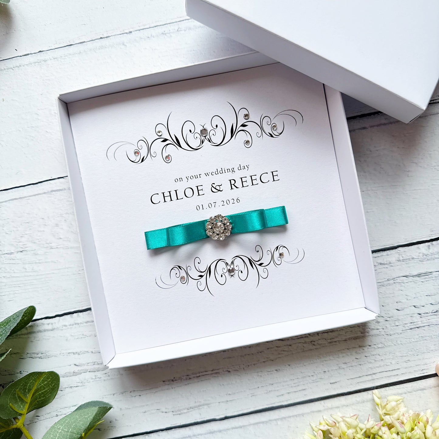 Personalised Wedding Card - Choice of Ribbon