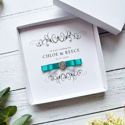 Personalised Wedding Card - Choice of Ribbon