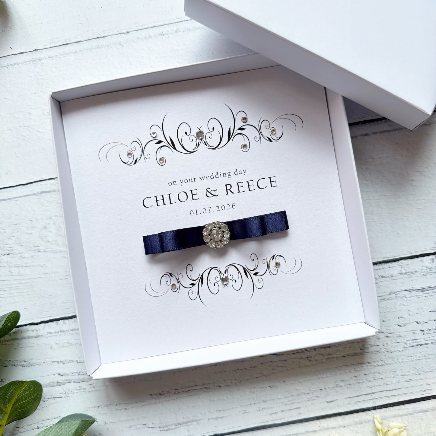 Personalised Wedding Card - Choice of Ribbon