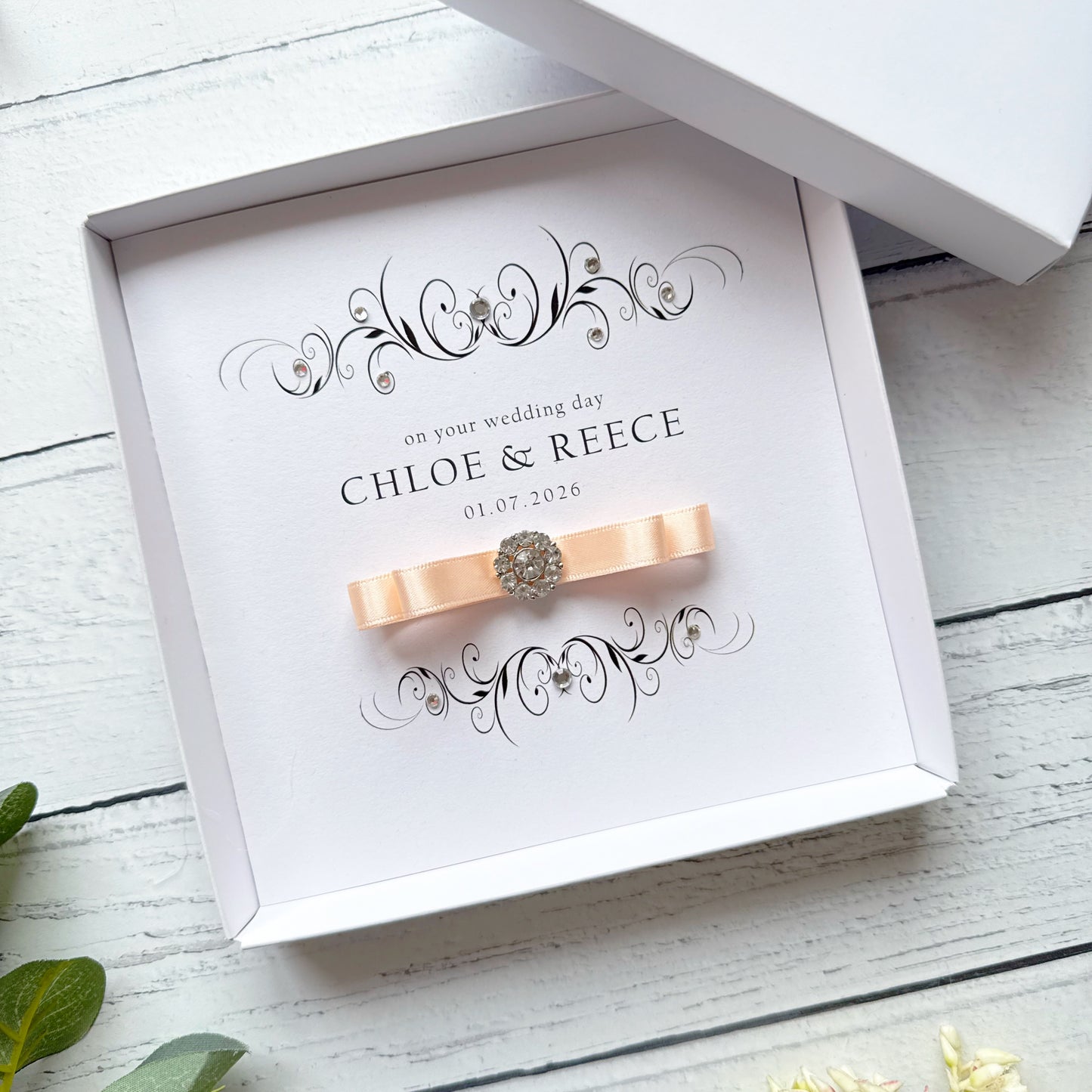 Personalised Wedding Card - Choice of Ribbon