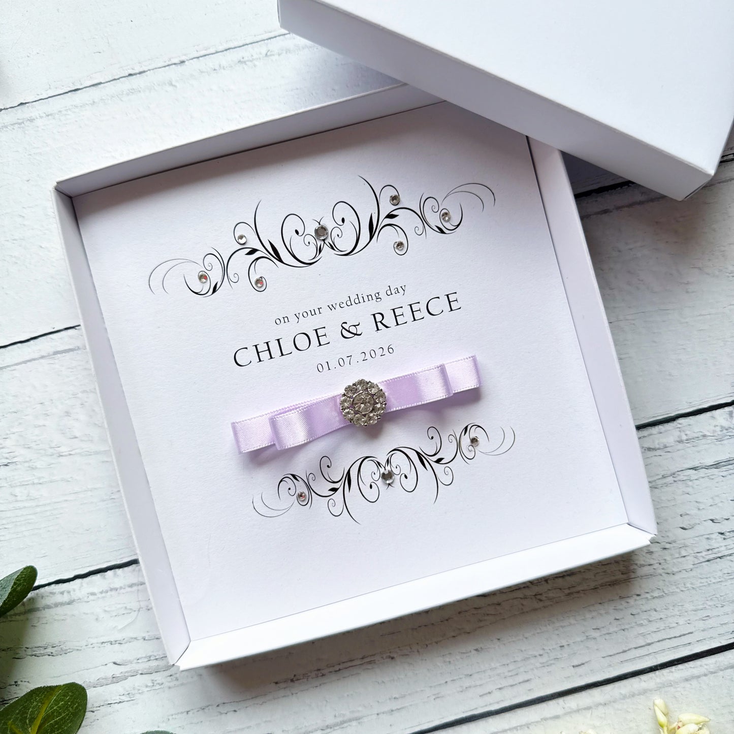 Personalised Wedding Card - Choice of Ribbon