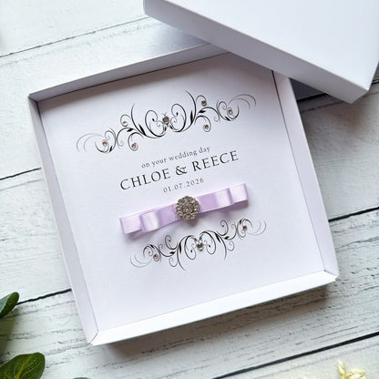 Personalised Wedding Card - Choice of Ribbon