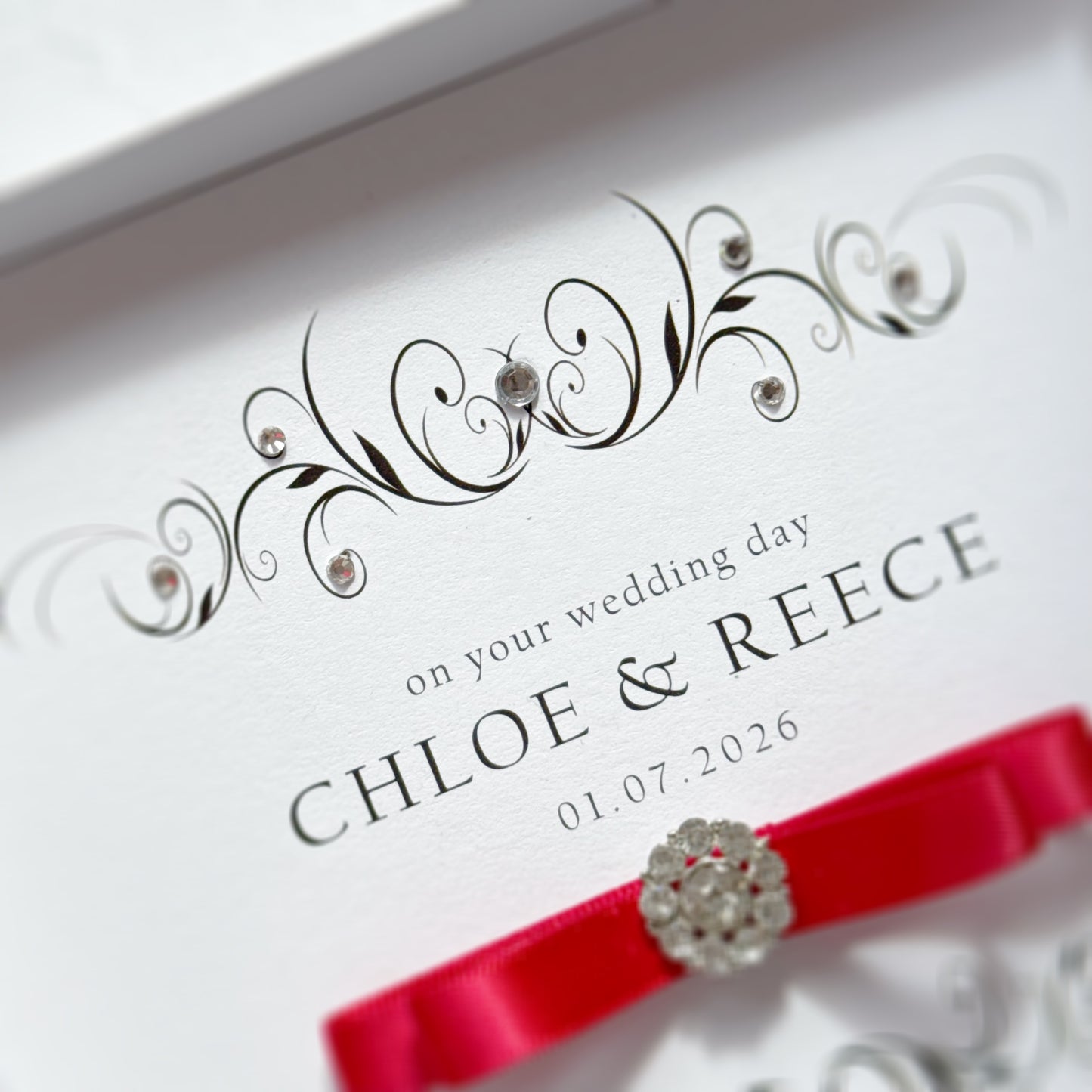 Personalised Wedding Card - Choice of Ribbon