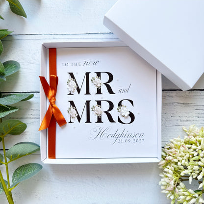 Personalised Mr & Mrs Wedding Card - Choice of Ribbon