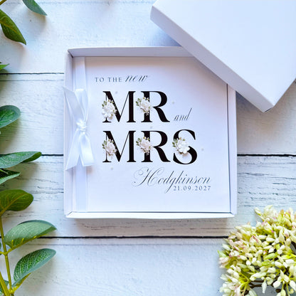 Personalised Mr & Mrs Wedding Card - Choice of Ribbon