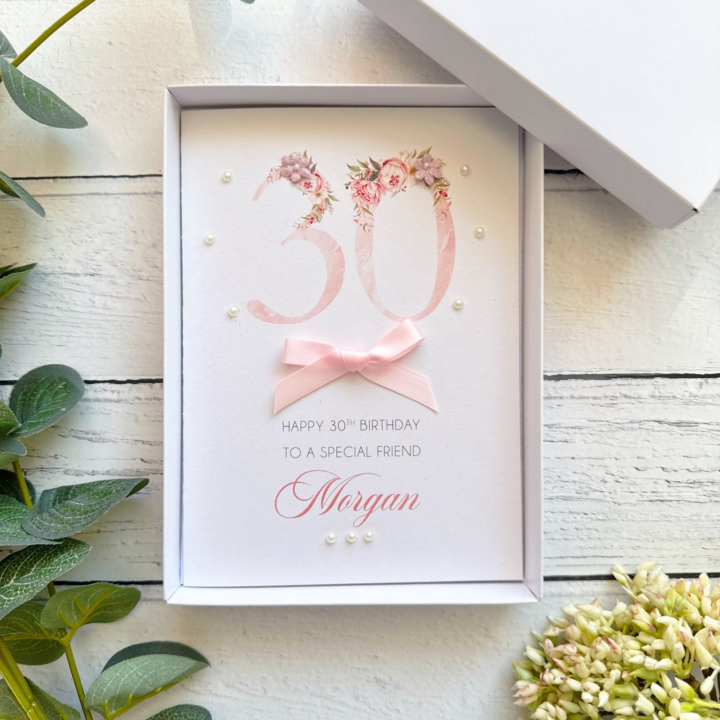 Pretty Pink 30th Birthday Card