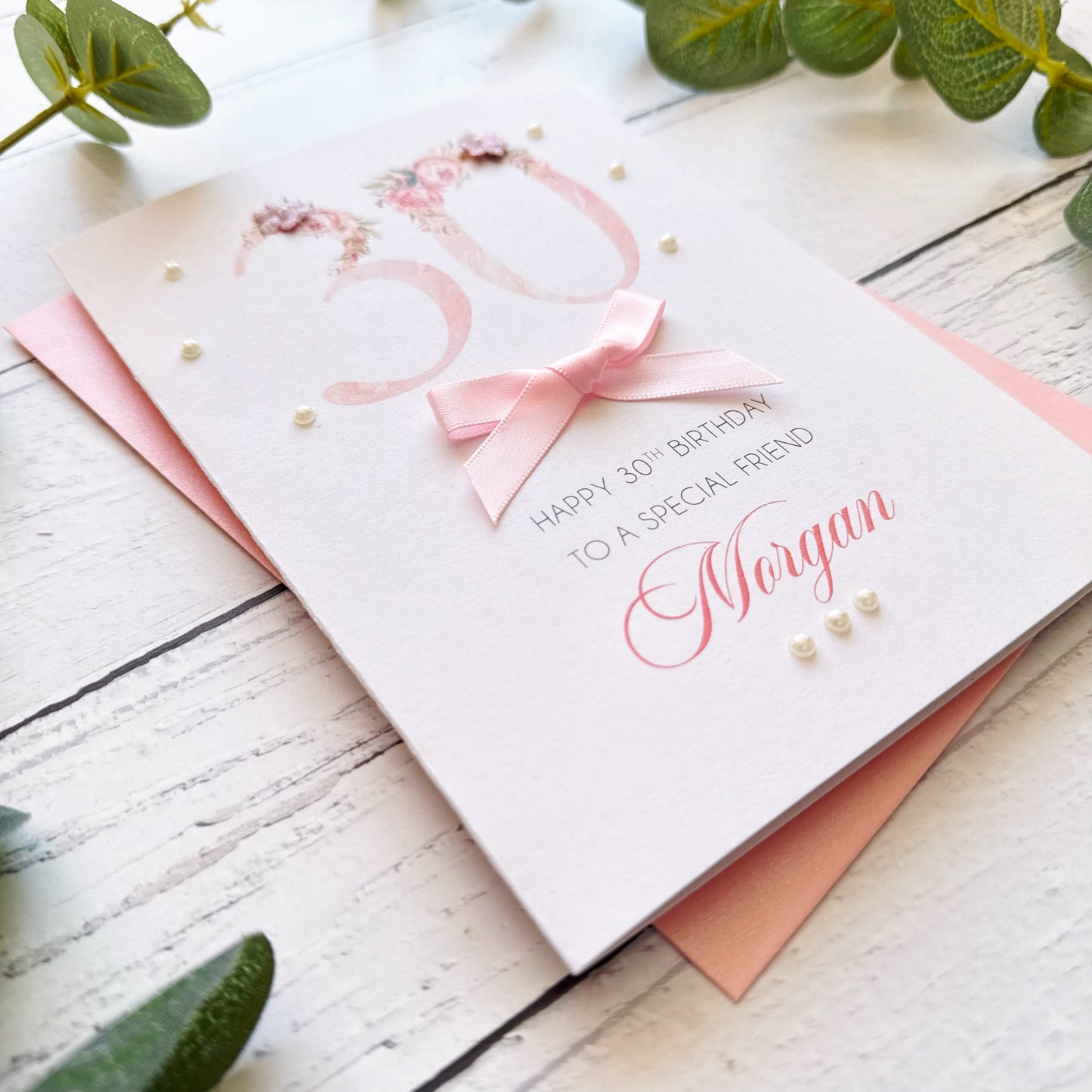 Pretty Pink 30th Birthday Card