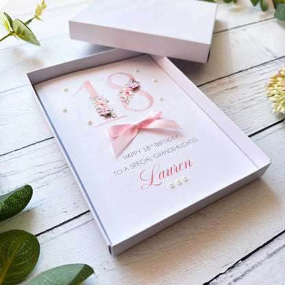 Pretty Pink 18th Birthday Card