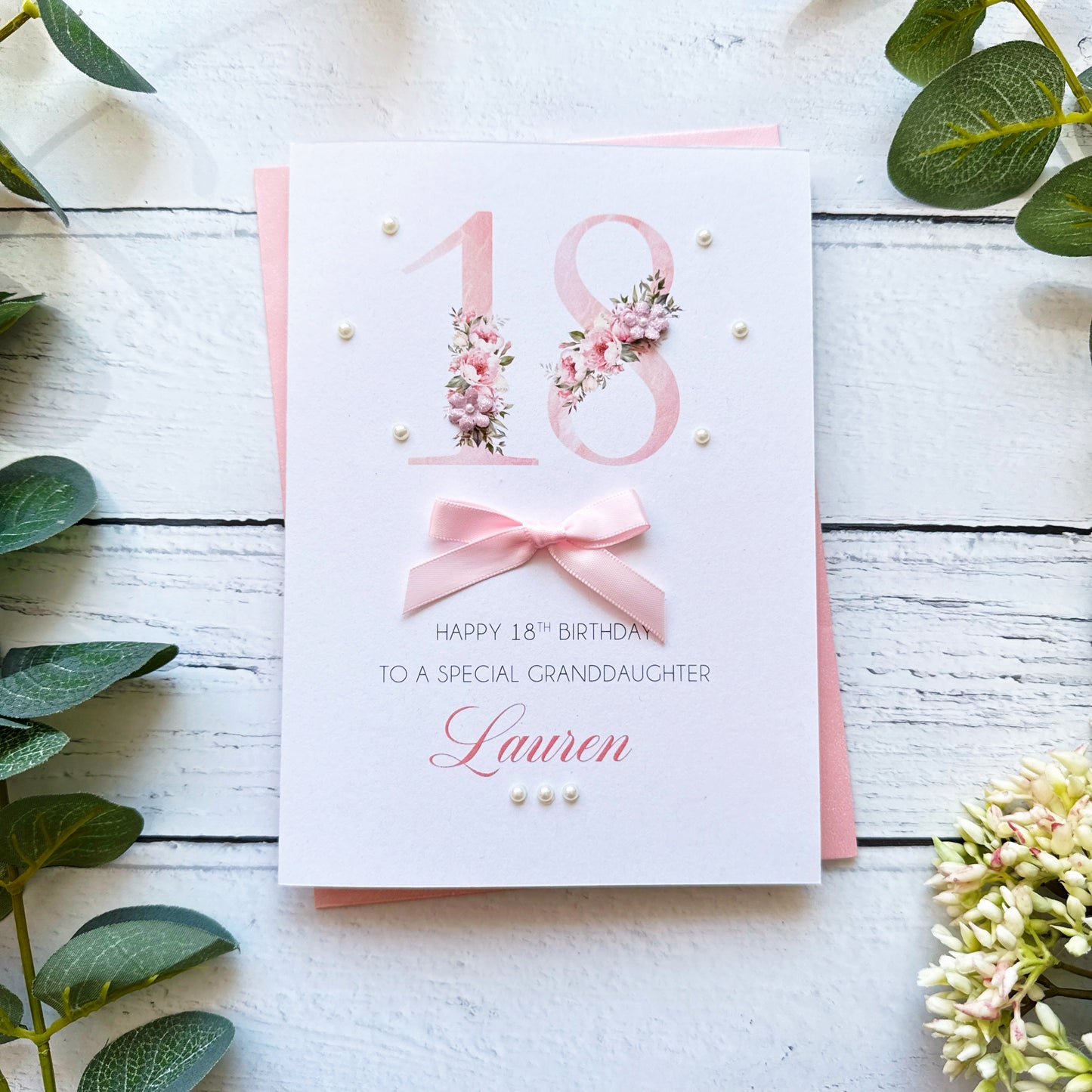 Pretty Pink 18th Birthday Card