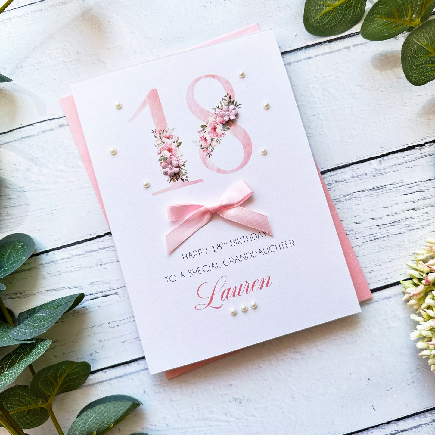 Pretty Pink 18th Birthday Card