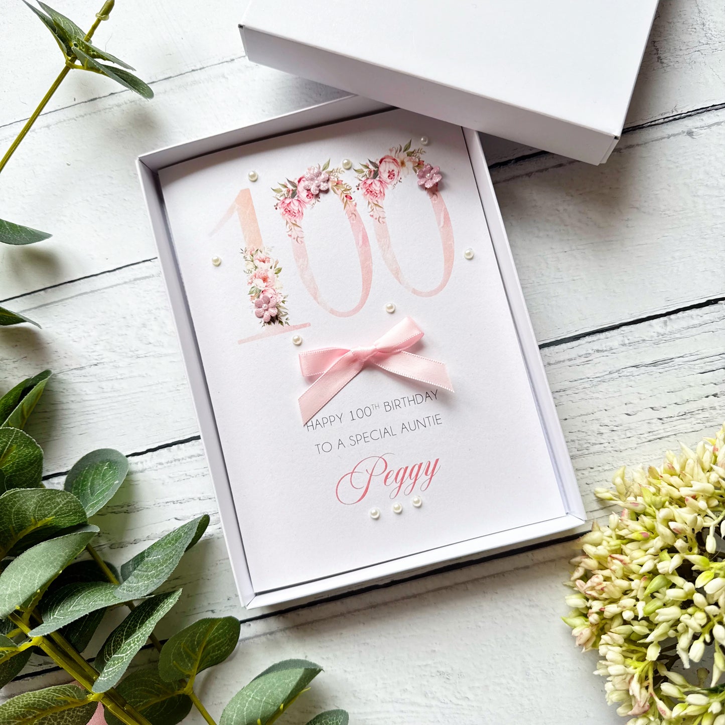 Pretty Pink 100th Birthday Card
