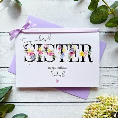 Wonderful Sister - Personalised Card