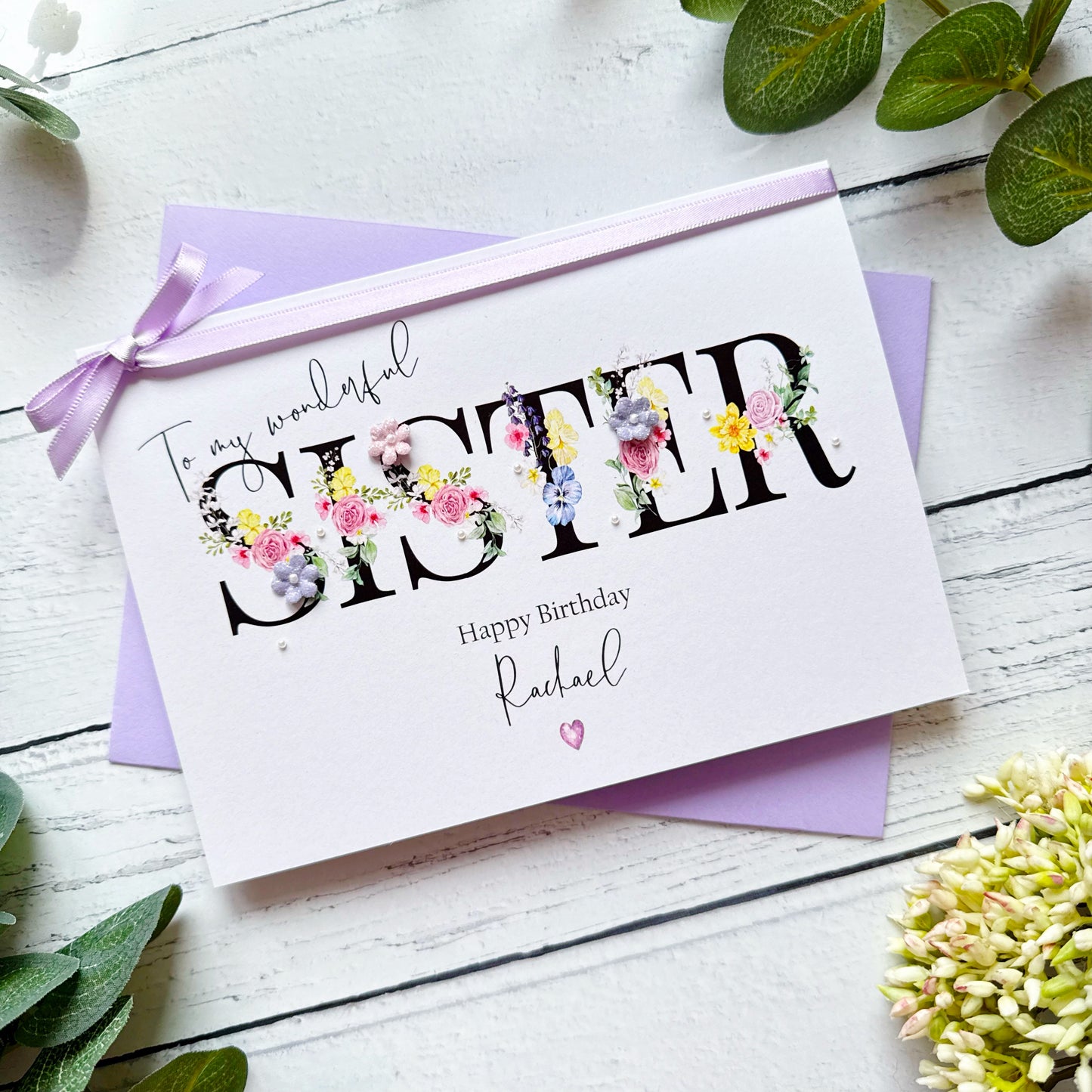 Wonderful Sister - Personalised Card