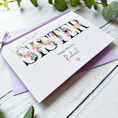 Wonderful Sister - Personalised Card