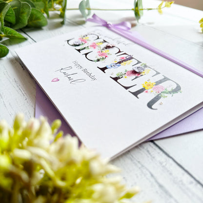 Wonderful Sister - Personalised Card