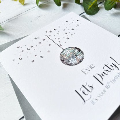 Disco ball Birthday Card - Personalised