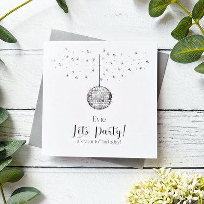 Disco ball Birthday Card - Personalised