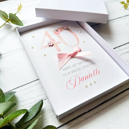 Pretty Pink 40th Birthday Card