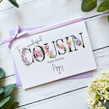 Wonderful Cousin - Personalised Card