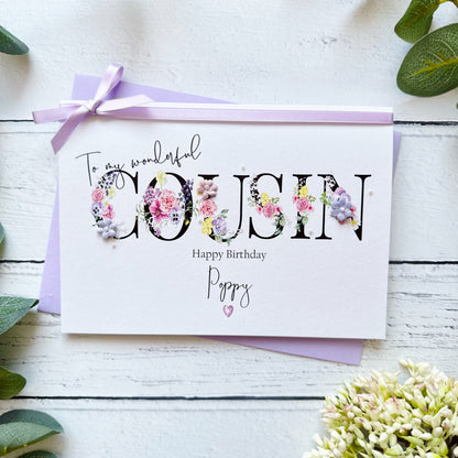 Wonderful Cousin - Personalised Card