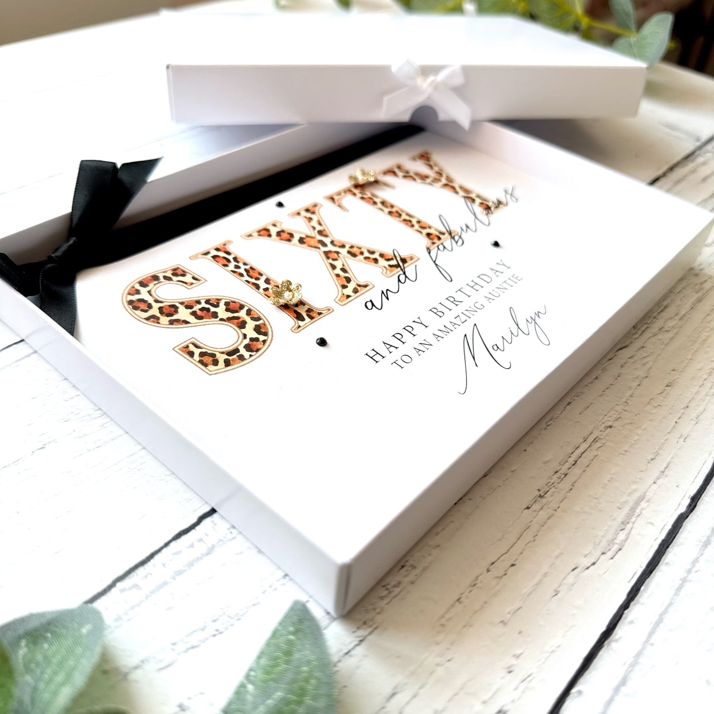 Sixty and Fabulous Leopard Print Birthday Card - Personalised