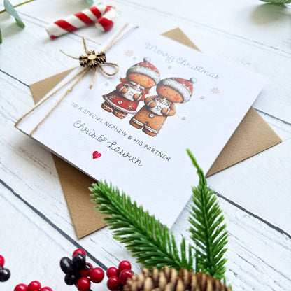 Handmade Gingerbread Couple Christmas Card