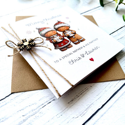 Handmade Gingerbread Couple Christmas Card