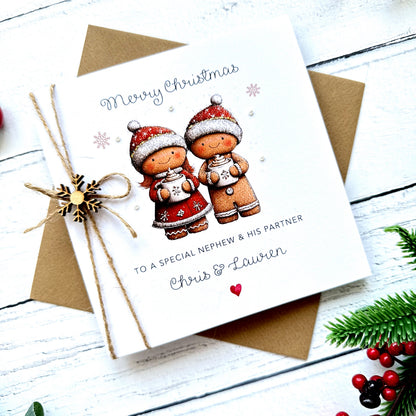Handmade Gingerbread Couple Christmas Card
